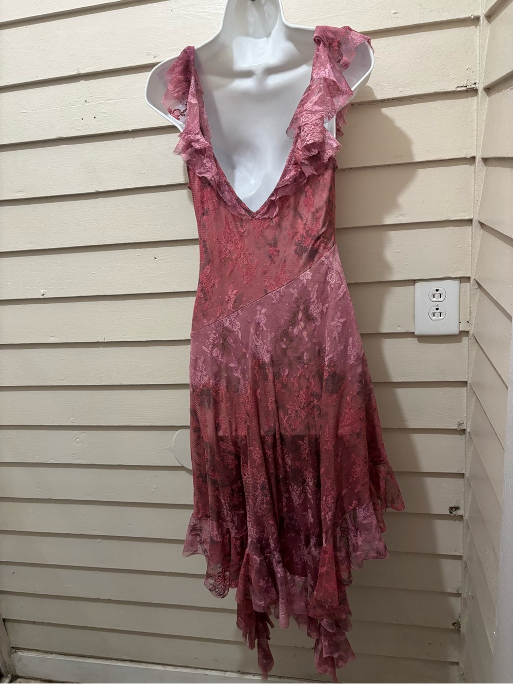 Urban Outfitters Hyacinth Lace Spliced Midi Dress Fairycore Whimsigoth Dress - Picture 5 of 9
